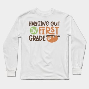 Hanging Out in First Grade Kids School Back to School Funny Long Sleeve T-Shirt